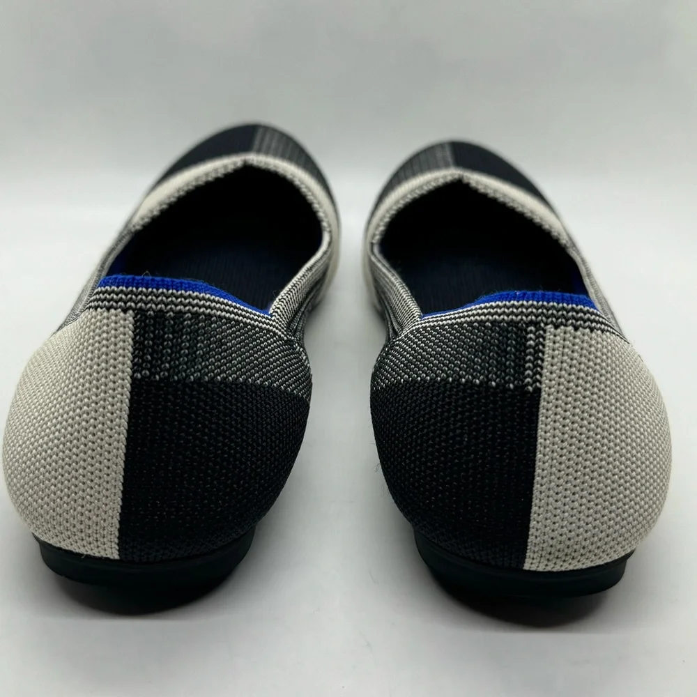 Rothy's THE FLAT Shoes Size 7.5 Retired Buffalo Plaid Round Cap Toe Slip On - Picture 6 of 11